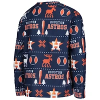 Youth Navy Houston Astros Allover Print Long Sleeve T-Shirt & Pants Sleep Set