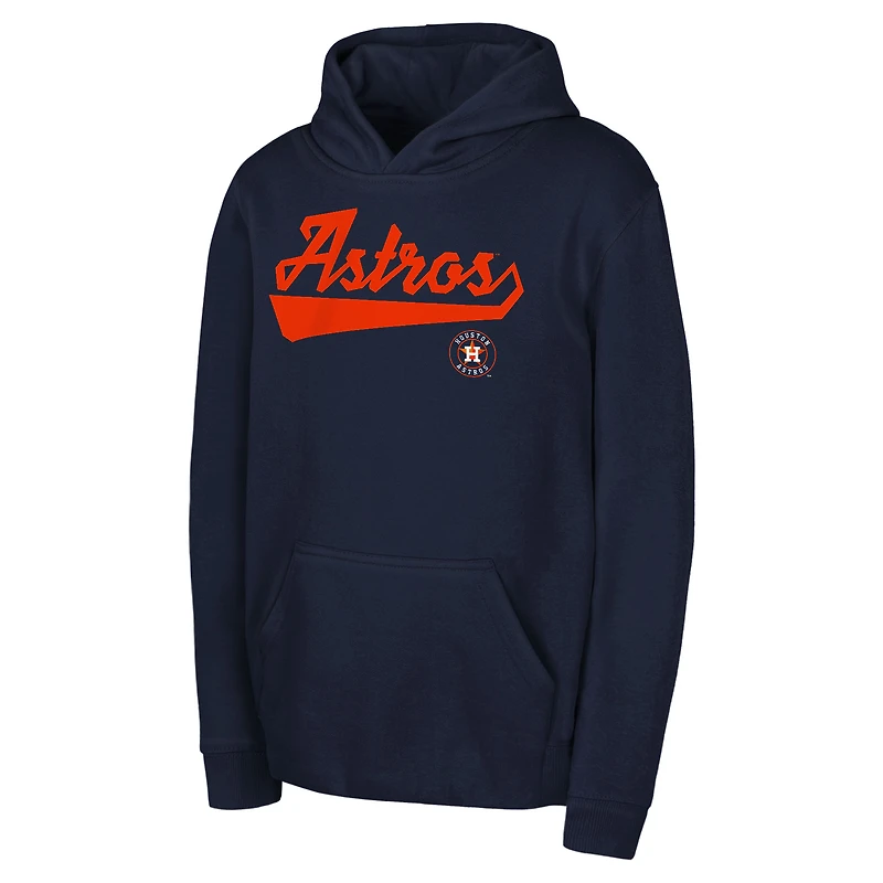 Youth Navy Houston Astros Tailor Made Fleece Pullover Hoodie