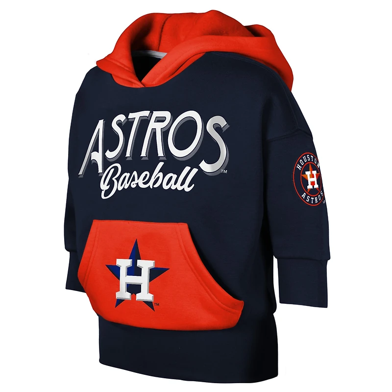 Youth Navy Houston Astros Team Practice 3/4-Sleeve Pullover Hoodie