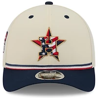 Youth New Era Cream/Navy Houston Astros USA 250 9FORTY M-Crown Adjustable Hat