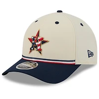 Youth New Era Cream/Navy Houston Astros USA 250 9FORTY M-Crown Adjustable Hat