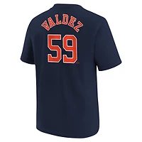 T-shirt avec nom et numéro Nike Framber Valdez pour jeunes Astros de Houston, bleu marine