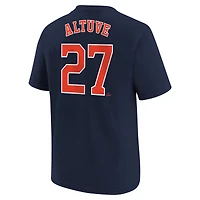 T-shirt Nike Jose Altuve pour jeunes Astros de Houston, bleu marine, nom et numéro du joueur à domicile