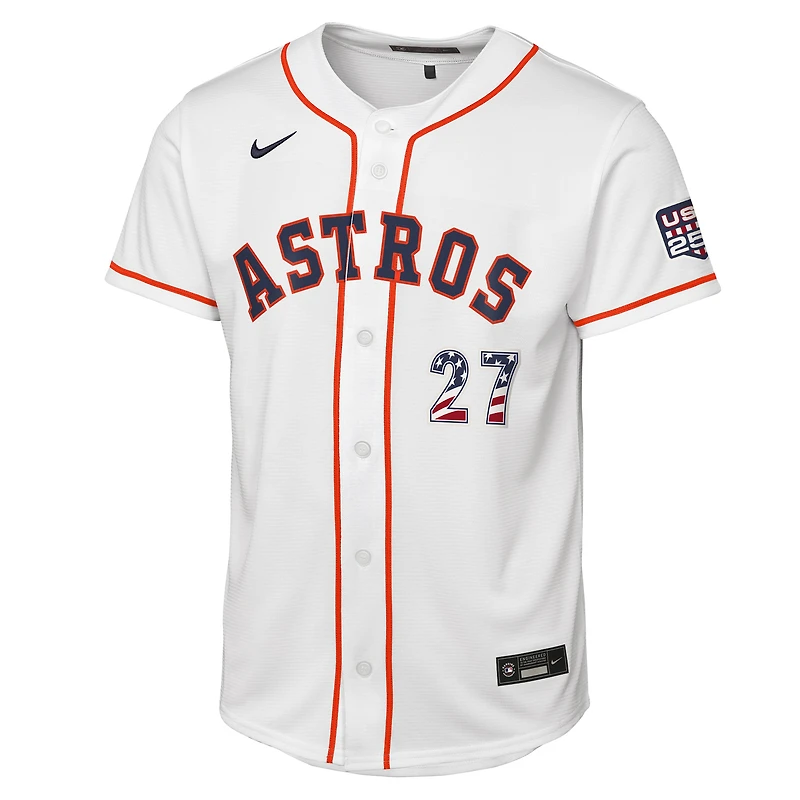 Maillot réplique domicile Nike Jose Altuve blanc Houston Astros USA 250 pour enfant, édition spéciale 4 juillet