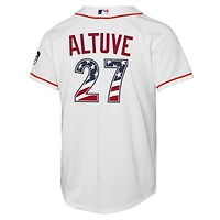 Maillot réplique domicile Nike Jose Altuve blanc Houston Astros USA 250 pour enfant, édition spéciale 4 juillet