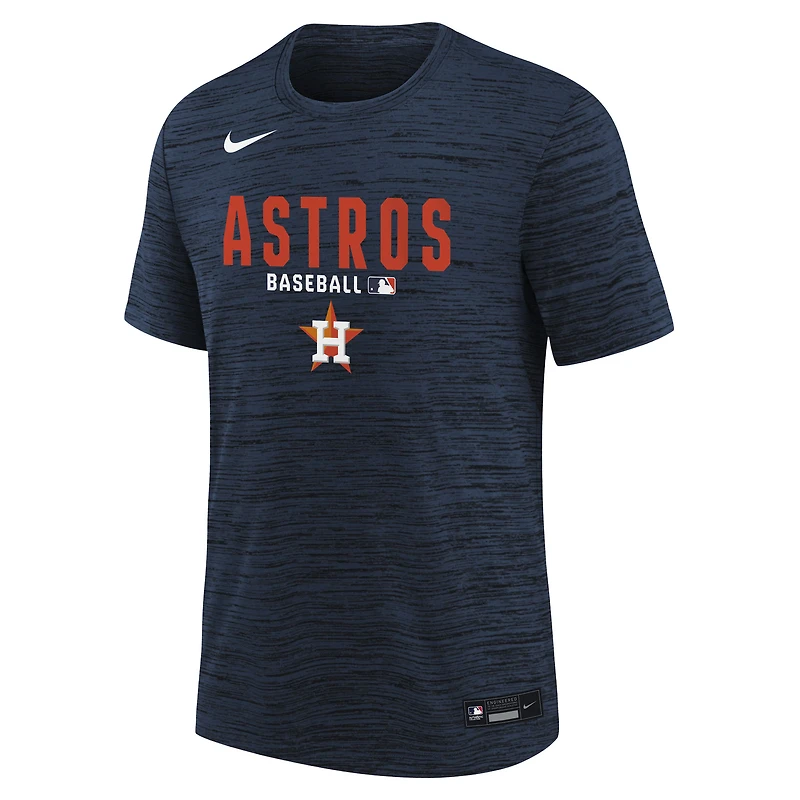 T-shirt Nike Velocity Dri-FIT authentique Houston Astros bleu marine pour enfant