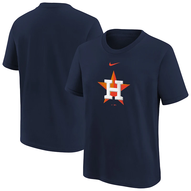 T-shirt Nike bleu marine pour jeunes, logo large des Houston Astros
