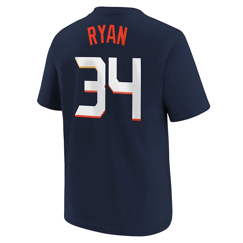 T-shirt Nike bleu marine Nolan Ryan pour jeune, Houston Astros Fuse City Connect, nom et numéro
