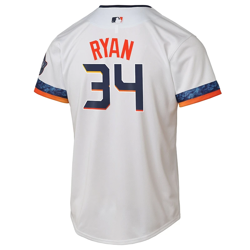 Maillot Nike Nolan Ryan blanc pour jeune joueur des Astros de Houston 2025 City Connect Limited