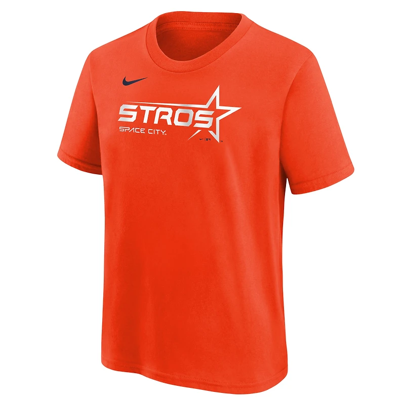 Youth Nike Orange Houston Astros City Connect Wordmark T-Shirt