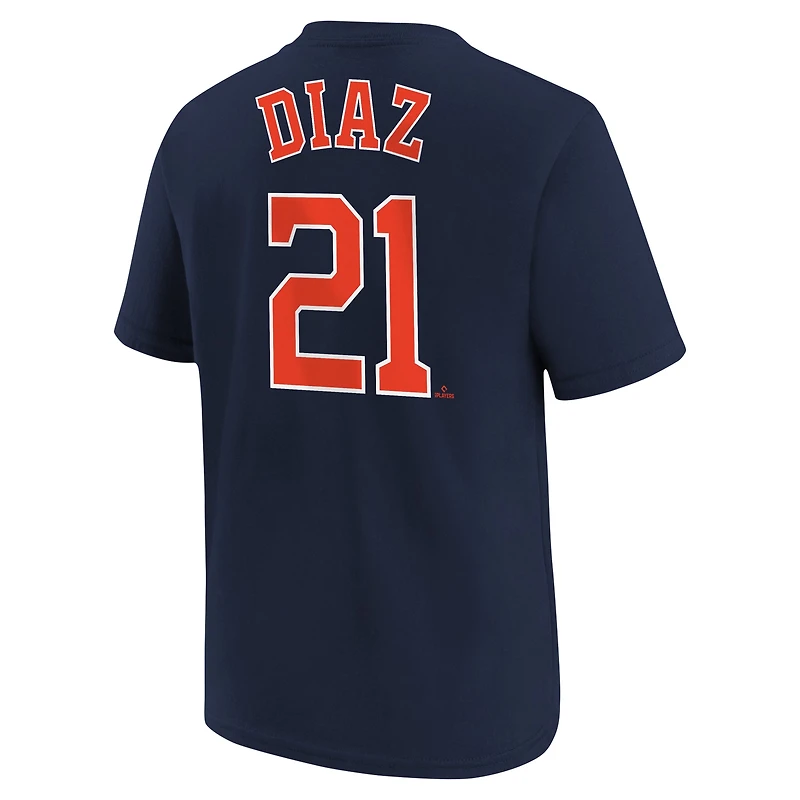 T-shirt avec nom et numéro Nike Yainer Diaz pour jeunes Astros de Houston, bleu marine