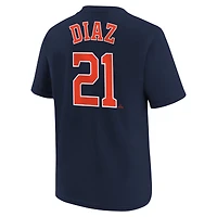 T-shirt avec nom et numéro Nike Yainer Diaz pour jeunes Astros de Houston, bleu marine