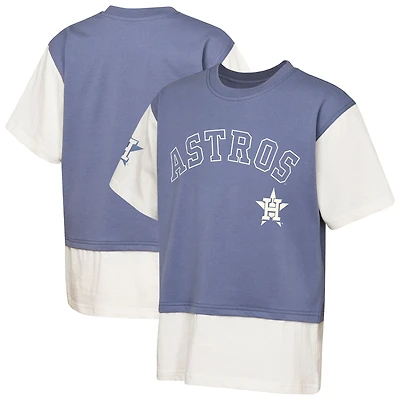Youth Outerstuff  Navy/Cream Houston Astros Ultimate Pastels Premium Double Run T-Shirt