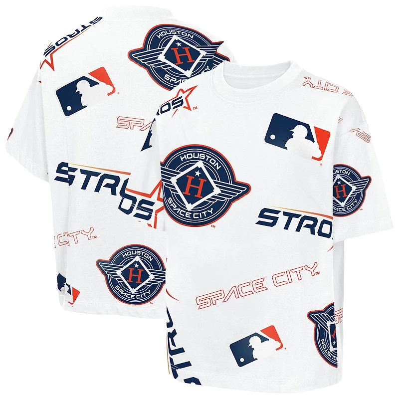 T-shirt blanc Outerstuff pour jeunes, motif cirque des Astros de Houston