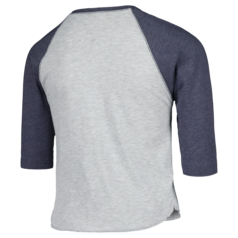 Youth Soft as a Grape Heather Gray Houston Astros Raglan 3/4 Sleeve T-Shirt
