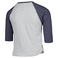 Youth Soft as a Grape Heather Gray Houston Astros Raglan 3/4 Sleeve T-Shirt