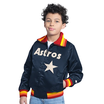 Veste universitaire zippée intégrale Starter Navy Houston Astros The Captain Jr. Collection Cooperstown