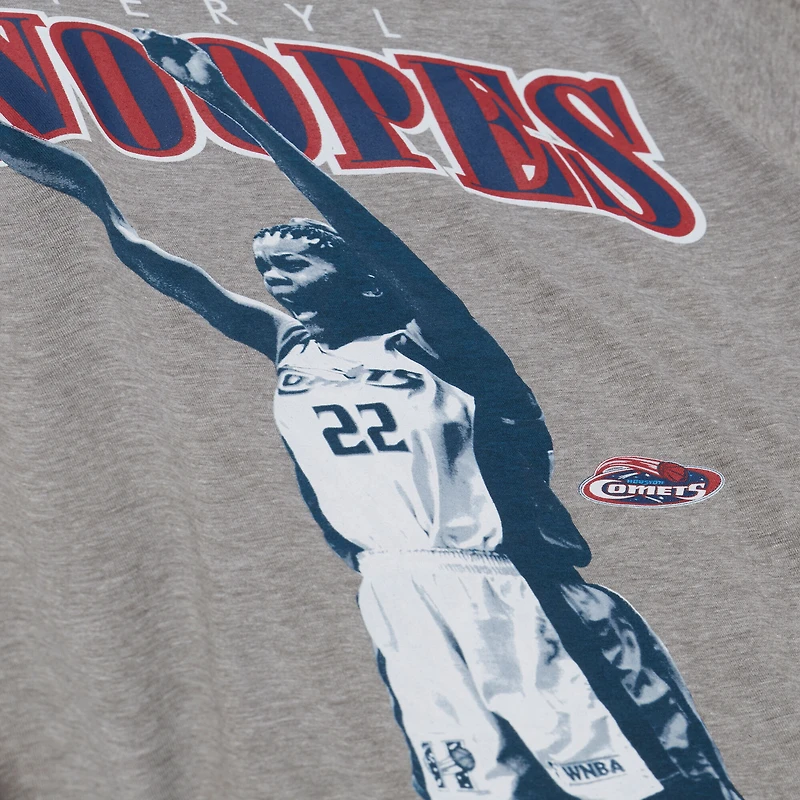 T-shirt unisexe Mitchell & Ness Sheryl Swoopes gris chiné Houston Comets Court Origins Player Boyfriend