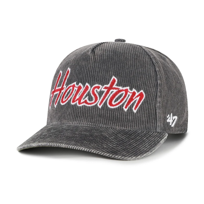 Men's '47  Gray Houston Cougars Reclaim Snow Wash Corduroy Hitch Adjustable Hat