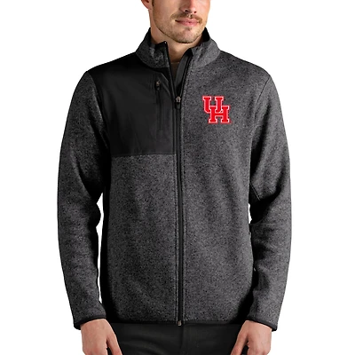 Veste zippée Fortune pour homme, couleur charbon chiné, style Antigua des Houston Cougars