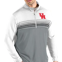 Veste à enfiler Pace quart de zip pour homme, blanc/gris, des Houston Cougars