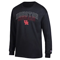Men's Champion  Black Houston Cougars Team Long-Sleeve T-Shirt
