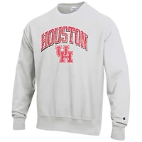 Men's Champion Gray Houston Cougars Arch Over Logo Reverse Weave Pullover Sweatshirt
