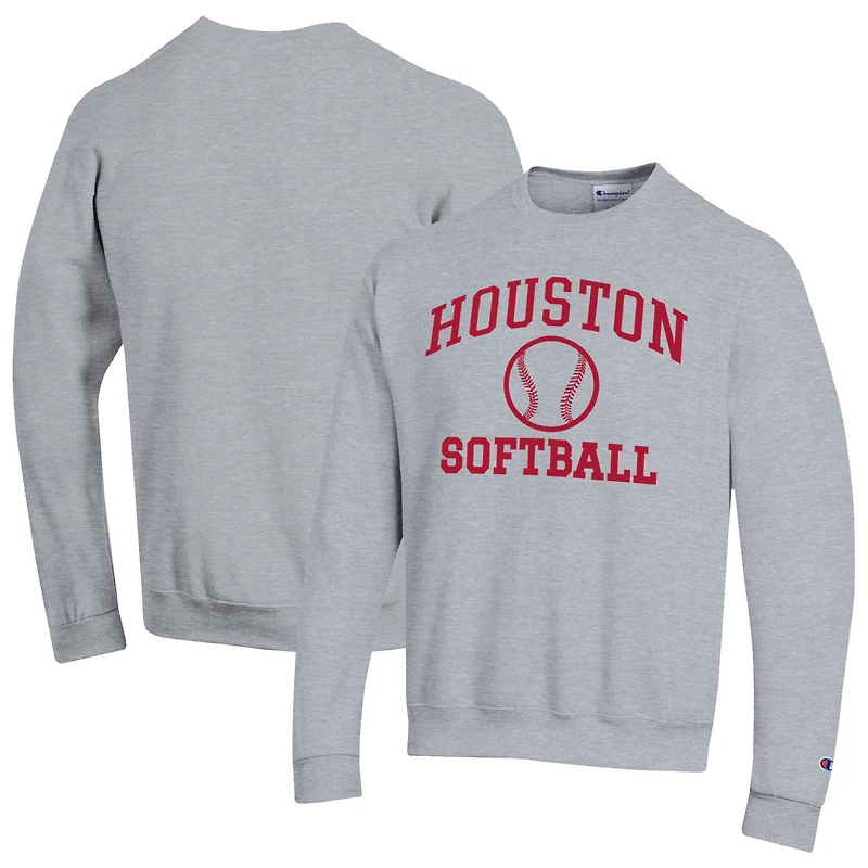 Sweat-shirt Champion gris pour homme, motif Softball Powerblend, des Cougars de Houston
