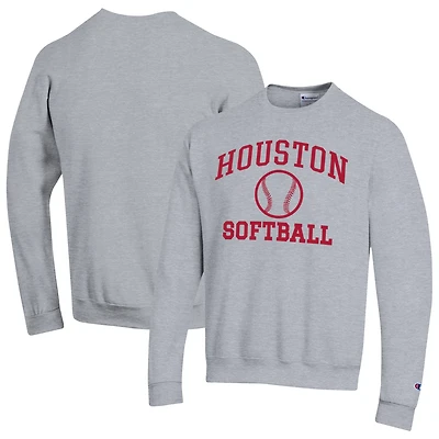 Sweat-shirt Champion gris pour homme, motif Softball Powerblend, des Cougars de Houston