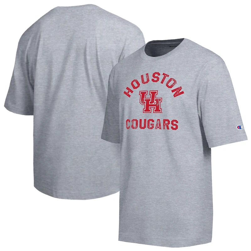 Men's Champion  Heather Gray Houston Cougars Weathered Team T-Shirt