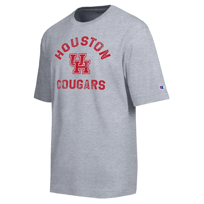 Men's Champion  Heather Gray Houston Cougars Weathered Team T-Shirt