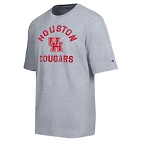 Men's Champion  Heather Gray Houston Cougars Weathered Team T-Shirt