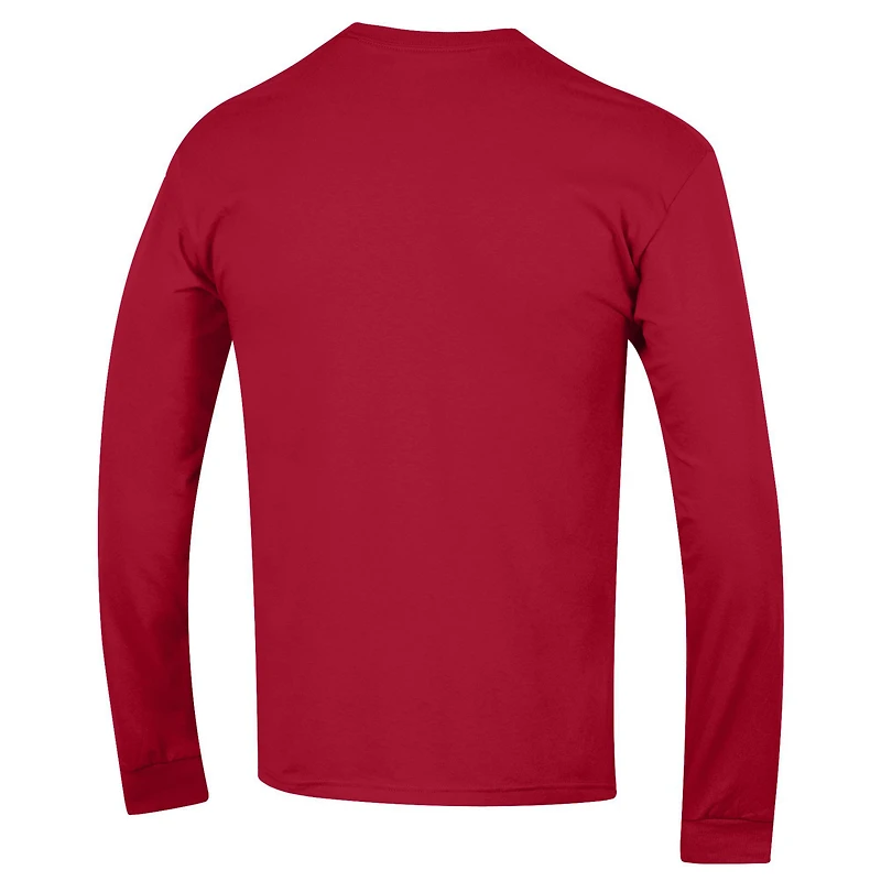 T-shirt de baseball à manches longues Champion Red Houston Cougars Stack pour homme