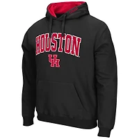 Men's Colosseum Black Houston Cougars Arch & Logo 3.0 Pullover Hoodie