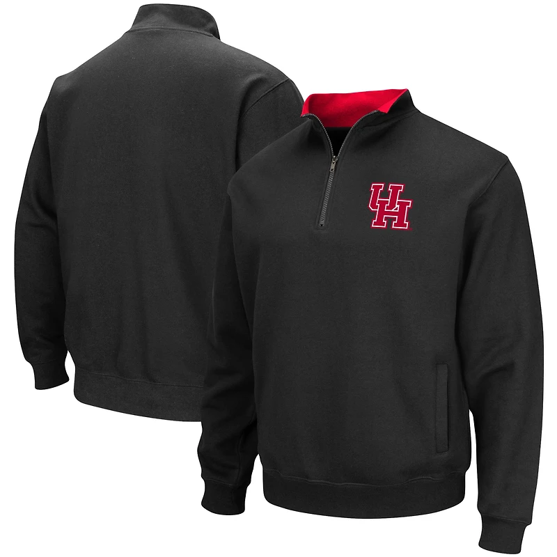 Veste pull-over à col zippé Colosseum Black Houston Cougars Tortugas Logo pour homme