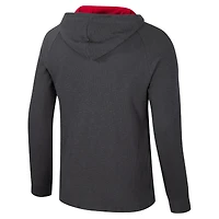 Men's Colosseum  Charcoal Houston Cougars Dujour Ralgan Long Sleeve Henley Hoodie T-Shirt