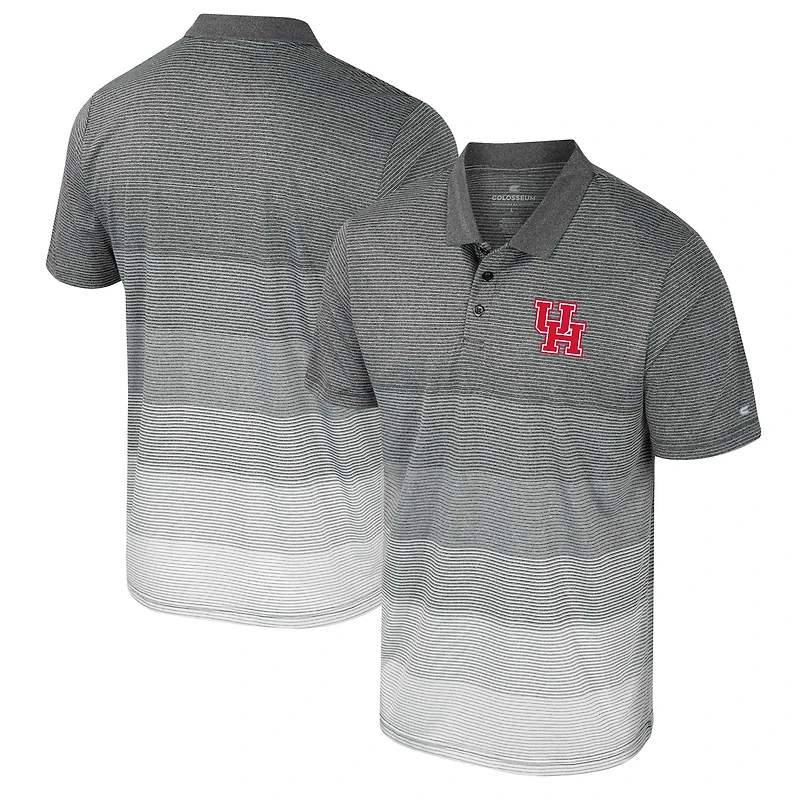 Polo rayé en maille gris Colosseum pour homme des Houston Cougars