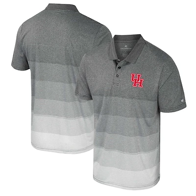 Polo rayé en maille gris Colosseum pour homme des Houston Cougars