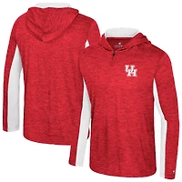 Sweat à capuche zippé quart de tour Always Sunny des Houston Cougars, rouge Colosseum, pour homme