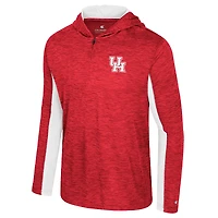 Sweat à capuche zippé quart de tour Always Sunny des Houston Cougars, rouge Colosseum, pour homme