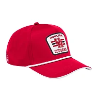 Casquette ajustable Colosseum Red Houston Cougars pour homme avec logo sur le podium