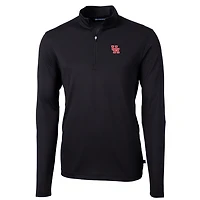 Men's Cutter & Buck Black Houston Cougars Big Tall Virtue Eco Pique Recycled Quarter-Zip Pullover Top