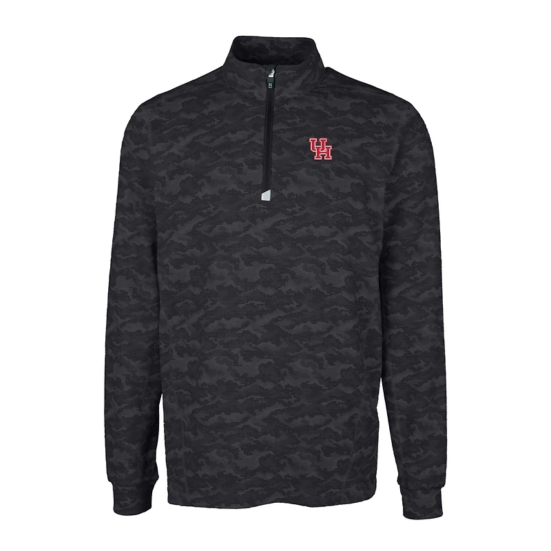 Pull-over extensible à fermeture éclair quart de tour pour homme, coupeur et buck, motif camouflage Traverse des Houston Cougars, noir