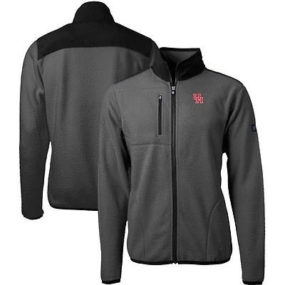 Men's Cutter & Buck  Gray/Black Houston Cougars Cascade Eco Sherpa Fleece Full-Zip Jacket