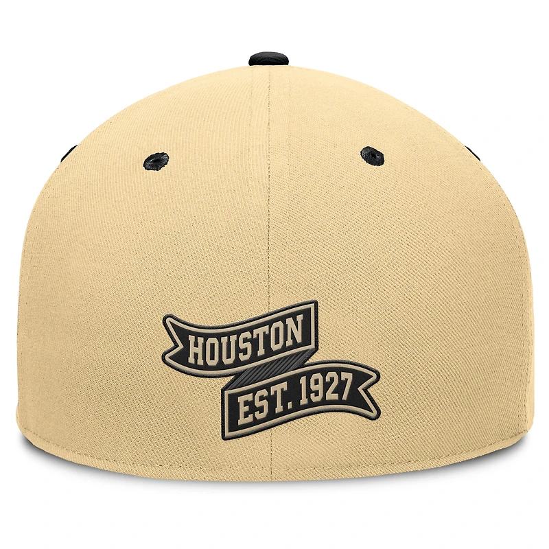 Men's Fanatics Khaki/Black Houston Cougars Balance Fitted Hat