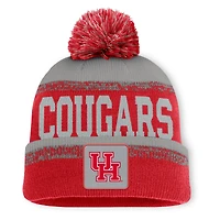 Bonnet en tricot à revers et pompon Thrive des Houston Cougars Fanatics rouge/gris pour homme