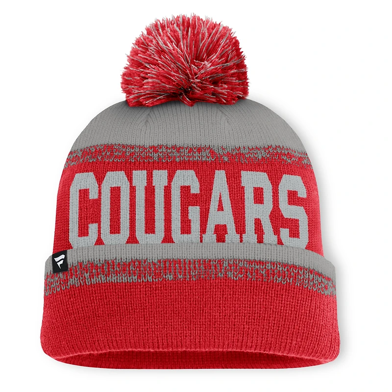 Bonnet en tricot à revers et pompon Thrive des Houston Cougars Fanatics rouge/gris pour homme
