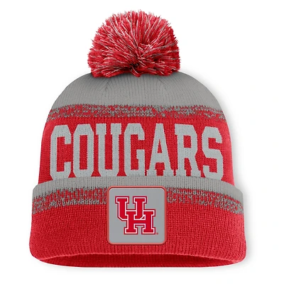 Bonnet en tricot à revers et pompon Thrive des Houston Cougars Fanatics rouge/gris pour homme