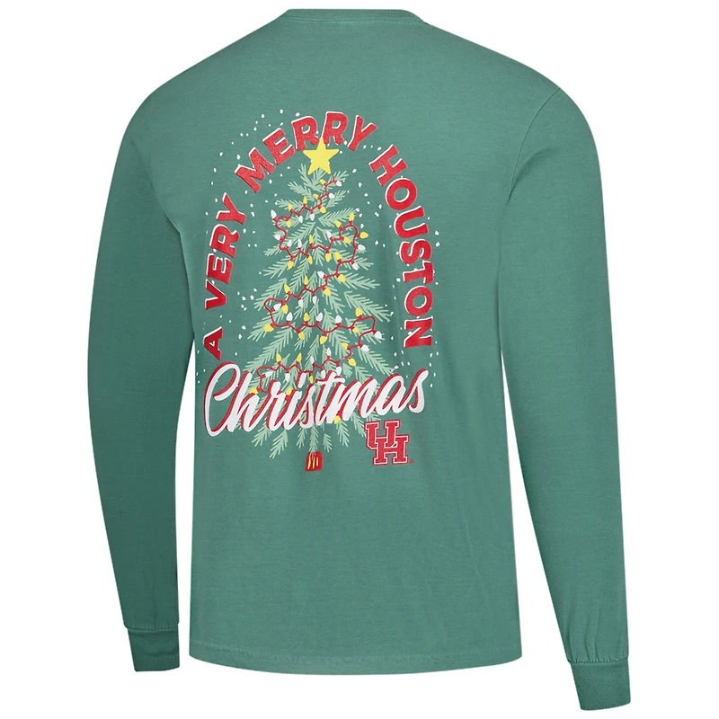 T-shirt à manches longues pour homme Image One vert clair Houston Cougars Holiday