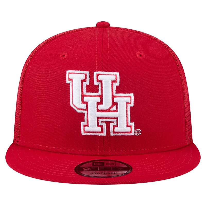 Men's New Era Red Houston Cougars 9FIFTY Trucker Snapback Hat